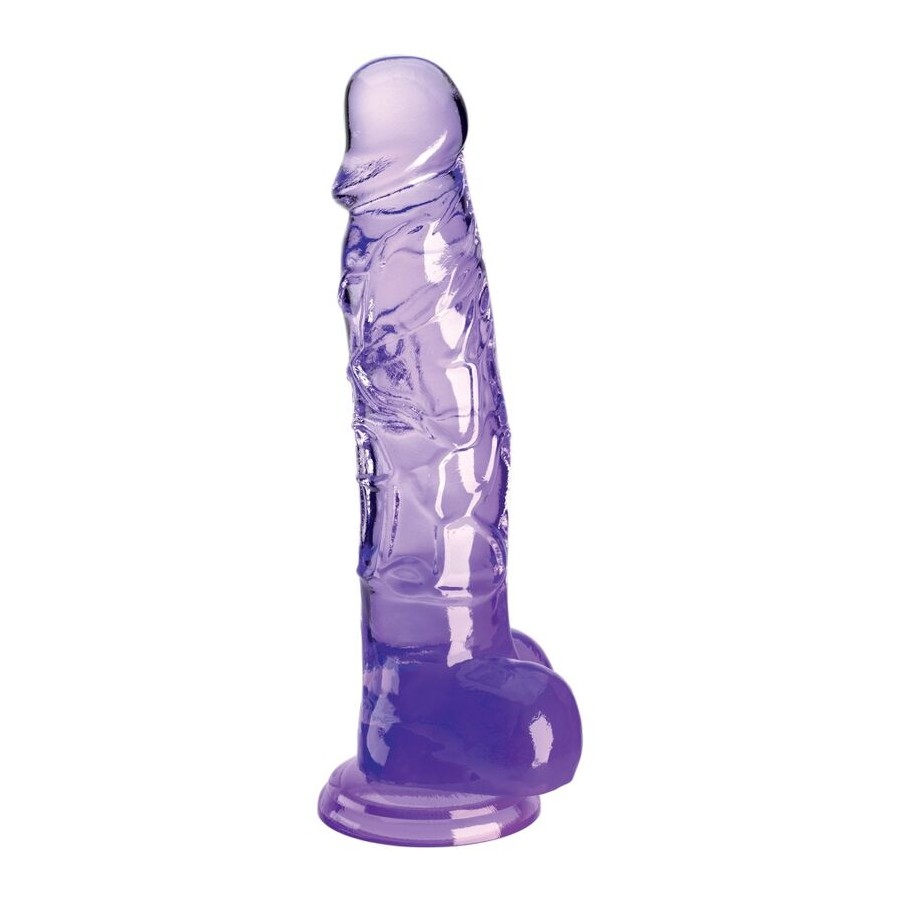 KING COCK - CLEAR PENE REALISTICO CON SFERE 16.5 CM VIOLA